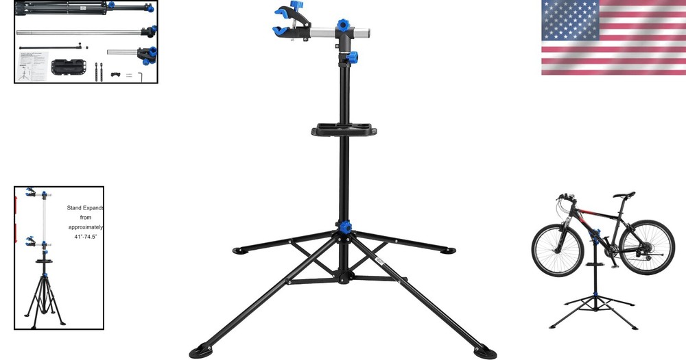 Telescoping Bike Stand with Rotating Clamps - Convenient Maintenance Solution