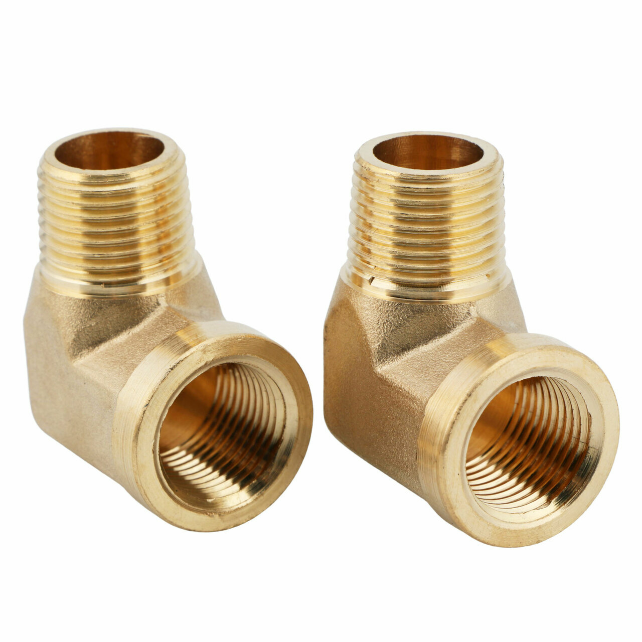 U.S. Solid 90 Degree Elbow Brass Fitting NPT 1/4" Male x 1/4" Female, 2pcs