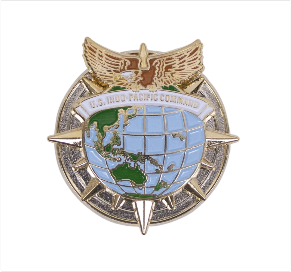 GENUINE U.S. AIR FORCE IDENTIFICATION BADGE: US INDO-PACIFIC COMMAND 2 1/4"