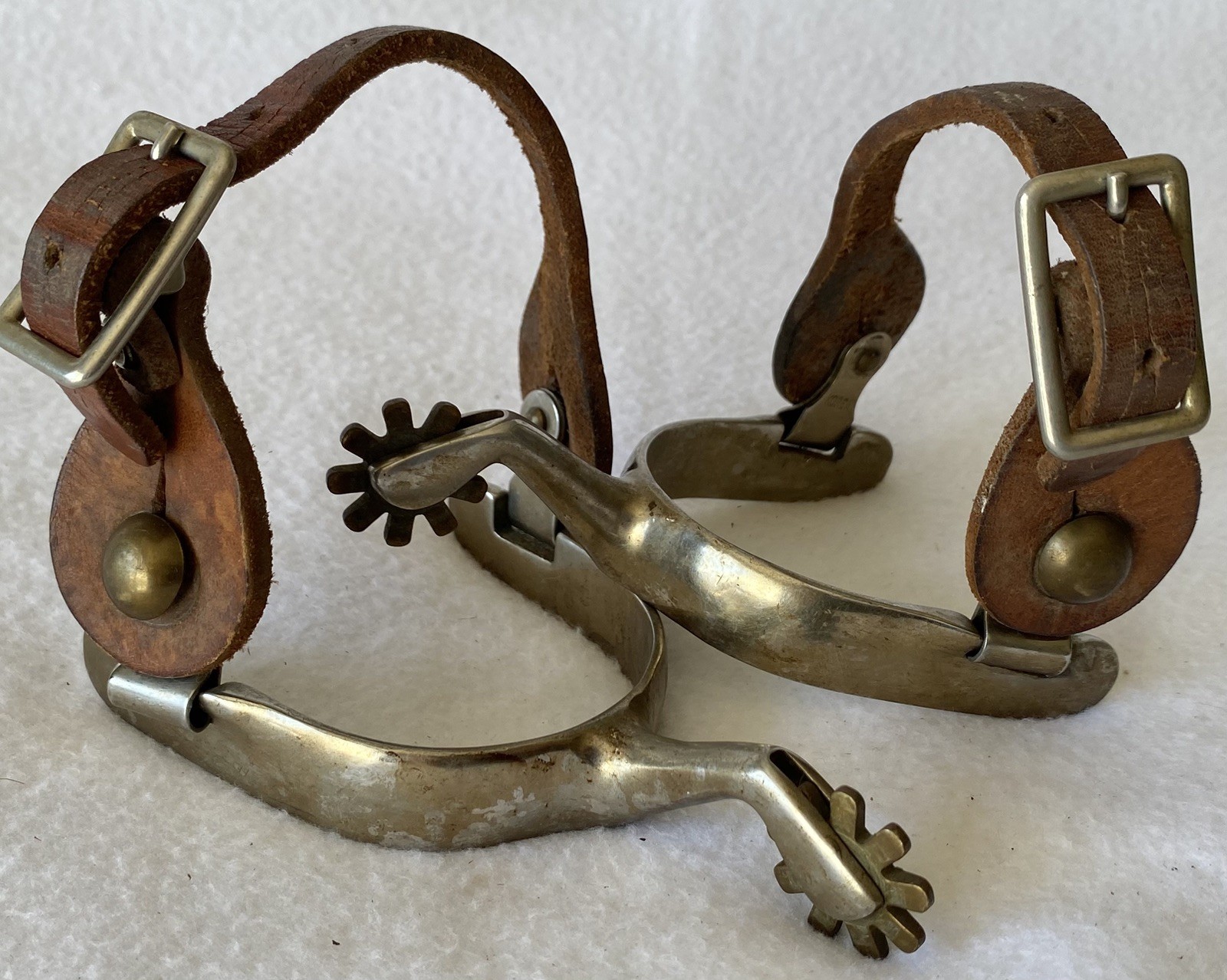 Nice HEAVYDUTY Steel 3/4" BAND Western Horse SPURS & STRAPS~Ranch~Trail~Training