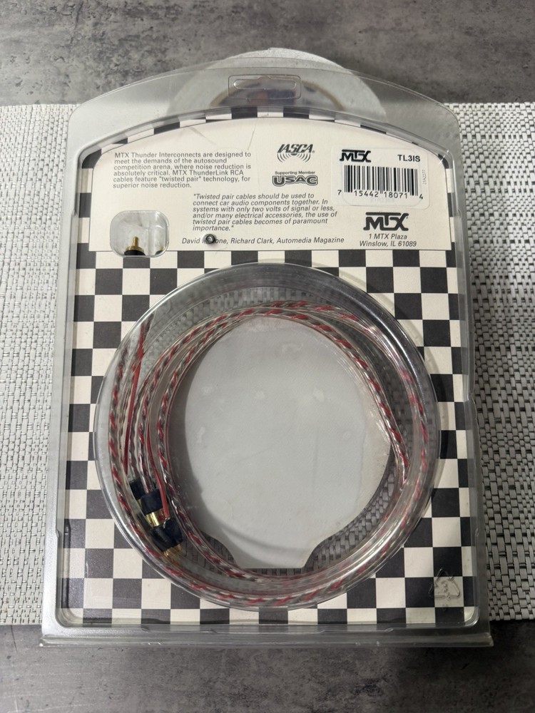 MTX ThunderLink 3FT 2 Channel RCA Cables Old School