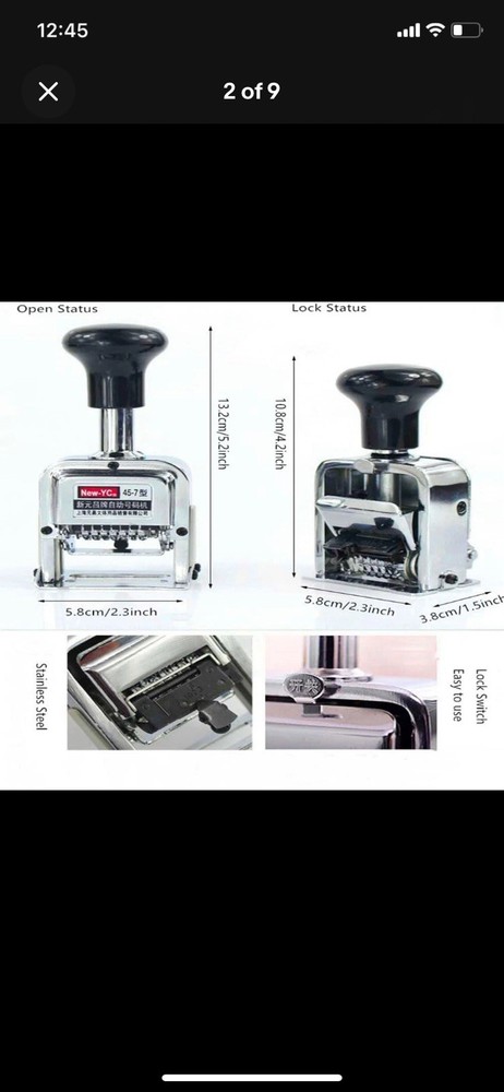 Self Inking Number Stamp Yipgou 7 Digits Automatic Numbering Machine Metal Numbe