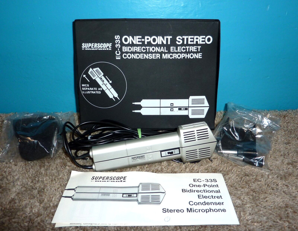 Marantz Superscope EC-33S Bidirectional Electret Microphone Excellent Condition