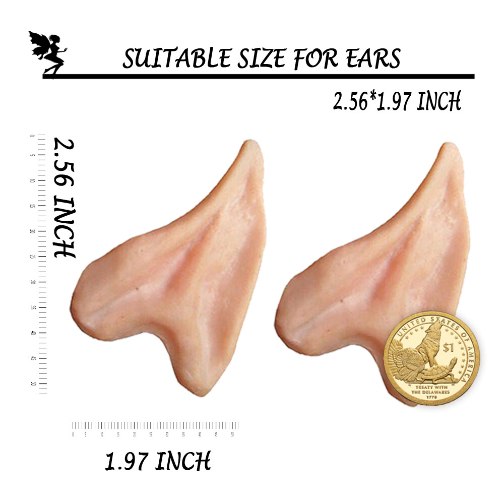 Halloween Cosplay Elf Ears Latex Hobbit Pixie Fairy Vulcan Alian Costume Props