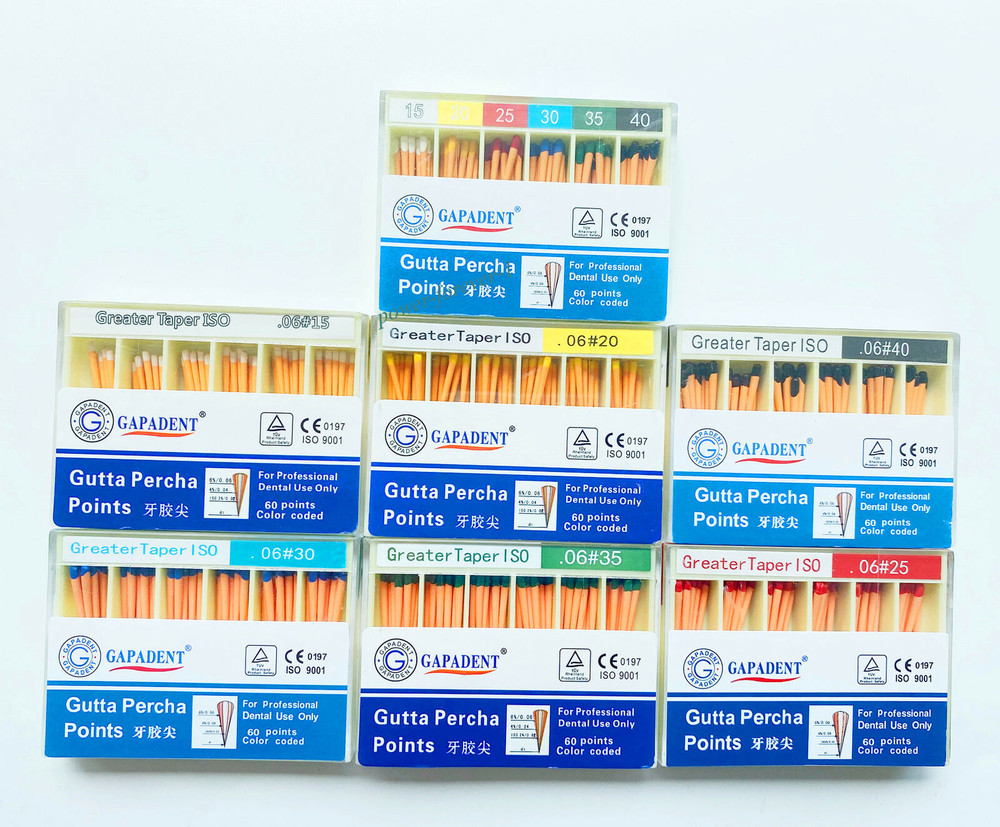 Dental Paper Points Gutta Percha Points Eododontic 15-40# Eodo Root 0.06 Taper