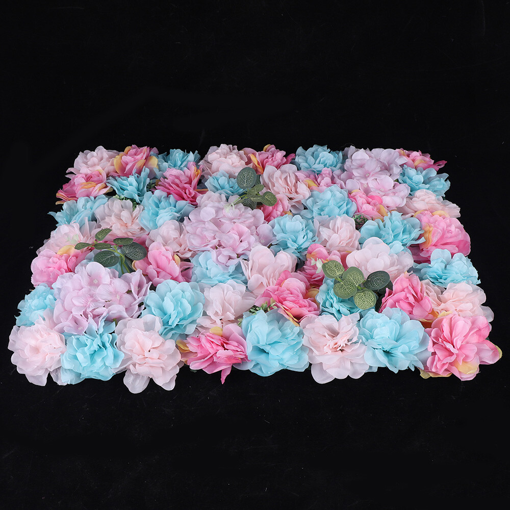 12x Romantic Artificial Flower Wall Hydrangea Rose Backdrop Wedding Decoration