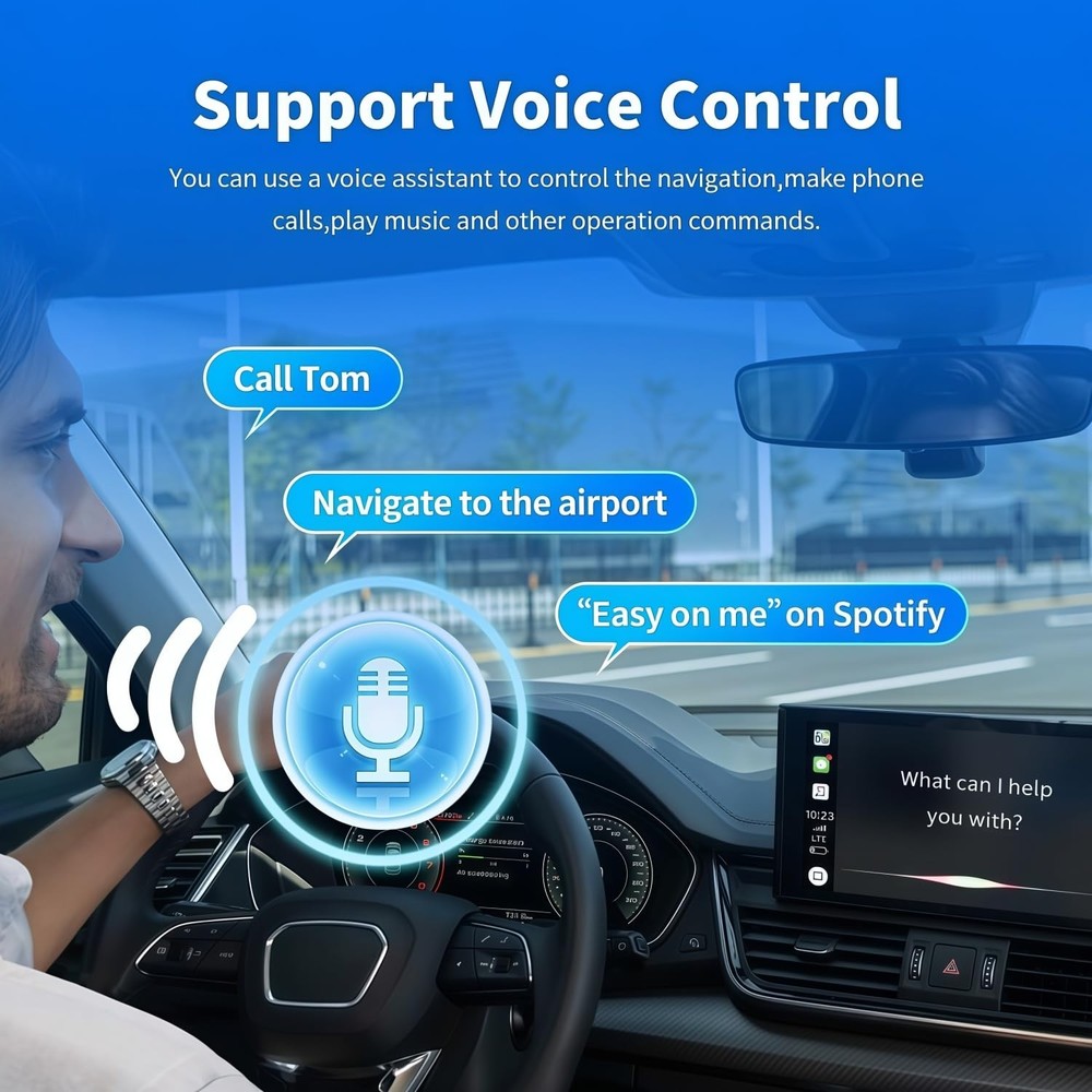 2-in-1 Wireless CarPlay Adapter for iPhone ＆ Wireless Android auto Adapter,20...
