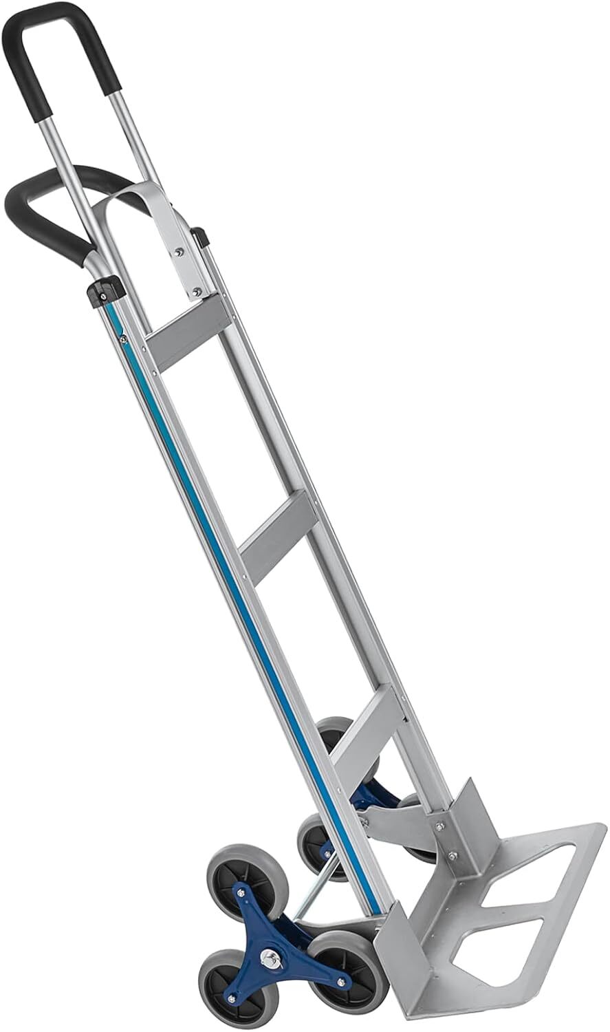 Stair Climbing Cart 650 lbs Capacity Aluminum Hand Truck Dolly with Dual Handles
