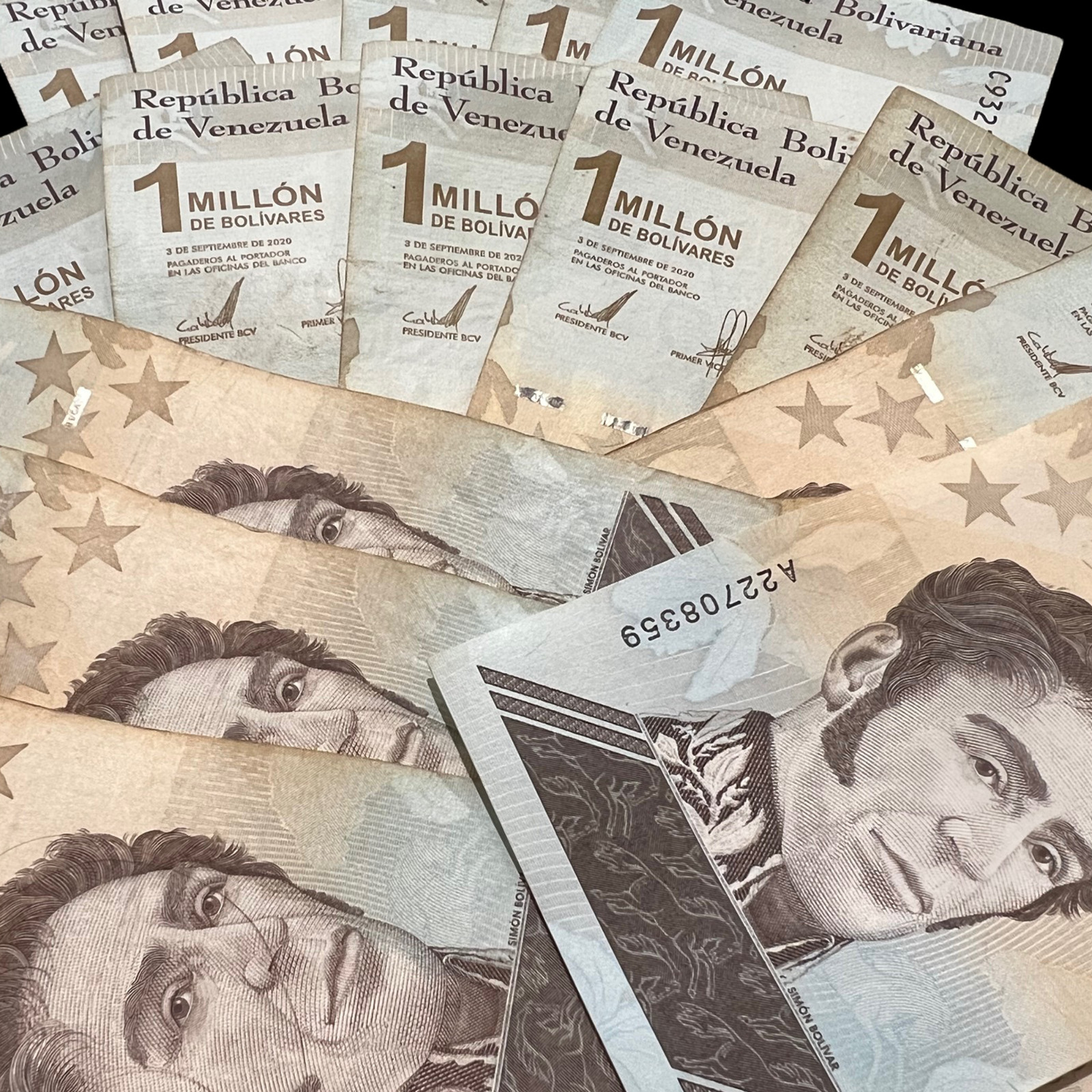 25x Venezuela 1 Million Bolivar Soberano Banknotes Bundle Bolivares Currency Lot