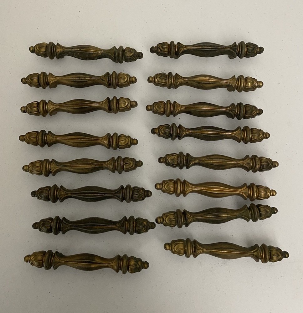 Antique Drawer Pull PBI 9305 Brass 3" Bore Lot