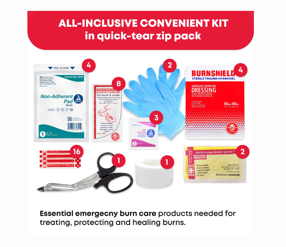 First Aid Burn Kit in Resealable Package