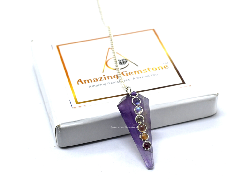 Amethyst Dowsing Crystal Chakra Pendulum