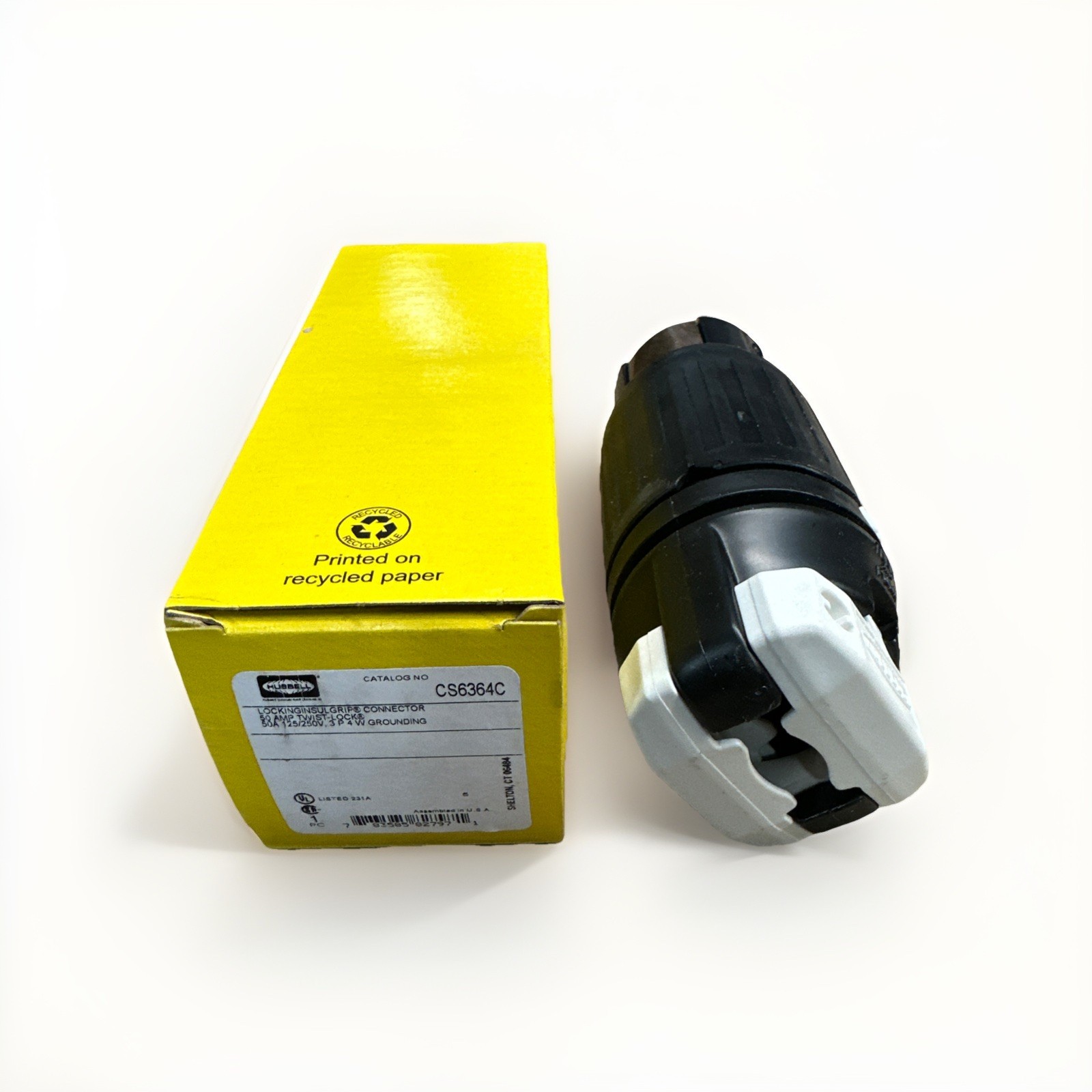 🔴HUBBELL TWIST-LOCK INSULGRIP CS6364C FEMALE 50A 125/250VAC CS 3P 4W GROUND‼️
