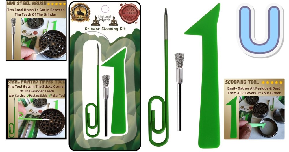 Grinder Cleaning Kit for Herbs, Coffee & Pre-Rolled Cones - Compact Tools