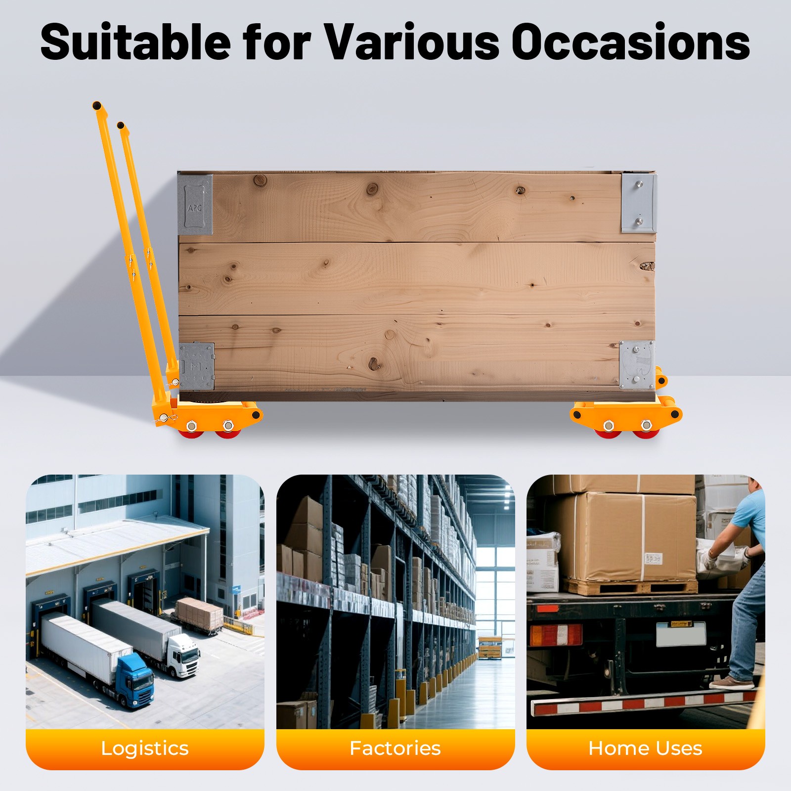 4X 6T Machinery Skate Dolly Heavy Duty Industrial Moving Equipment Mover Rollers