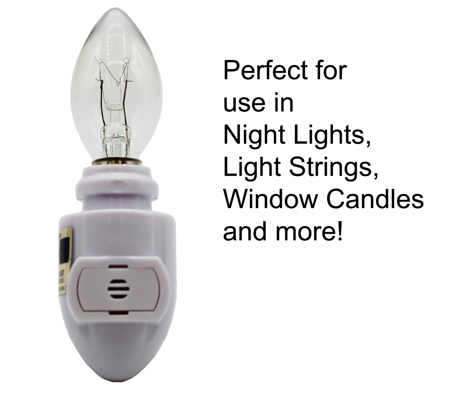 (25 Pack) Night Light Bulbs, C7, Clear, Steady, 4 Watt, Candelabra Base E12