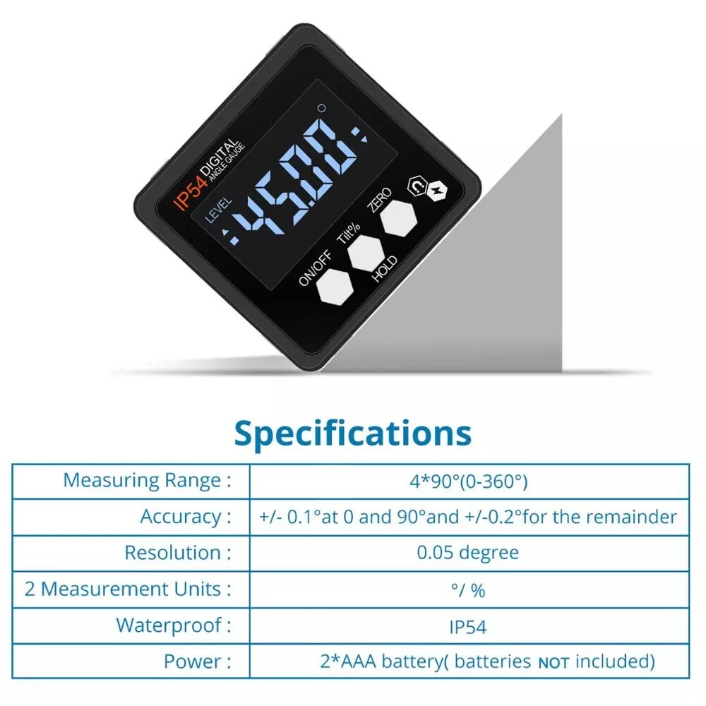 ETOPOO 4*90° Updated Precision Digital Protractor Inclinometer Level Box Angle