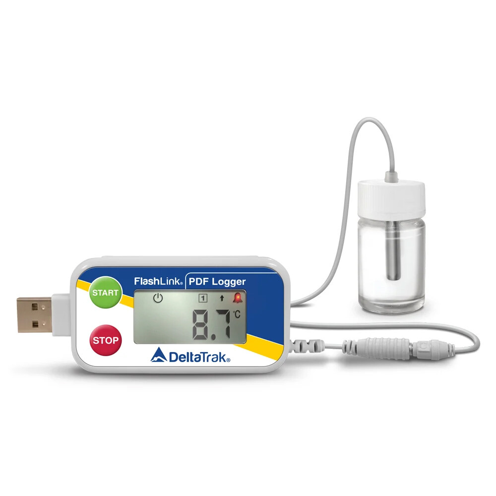 DeltaTrak 40527-01 Digital Temperature USB PDF Data Logger With Bottle Buffer