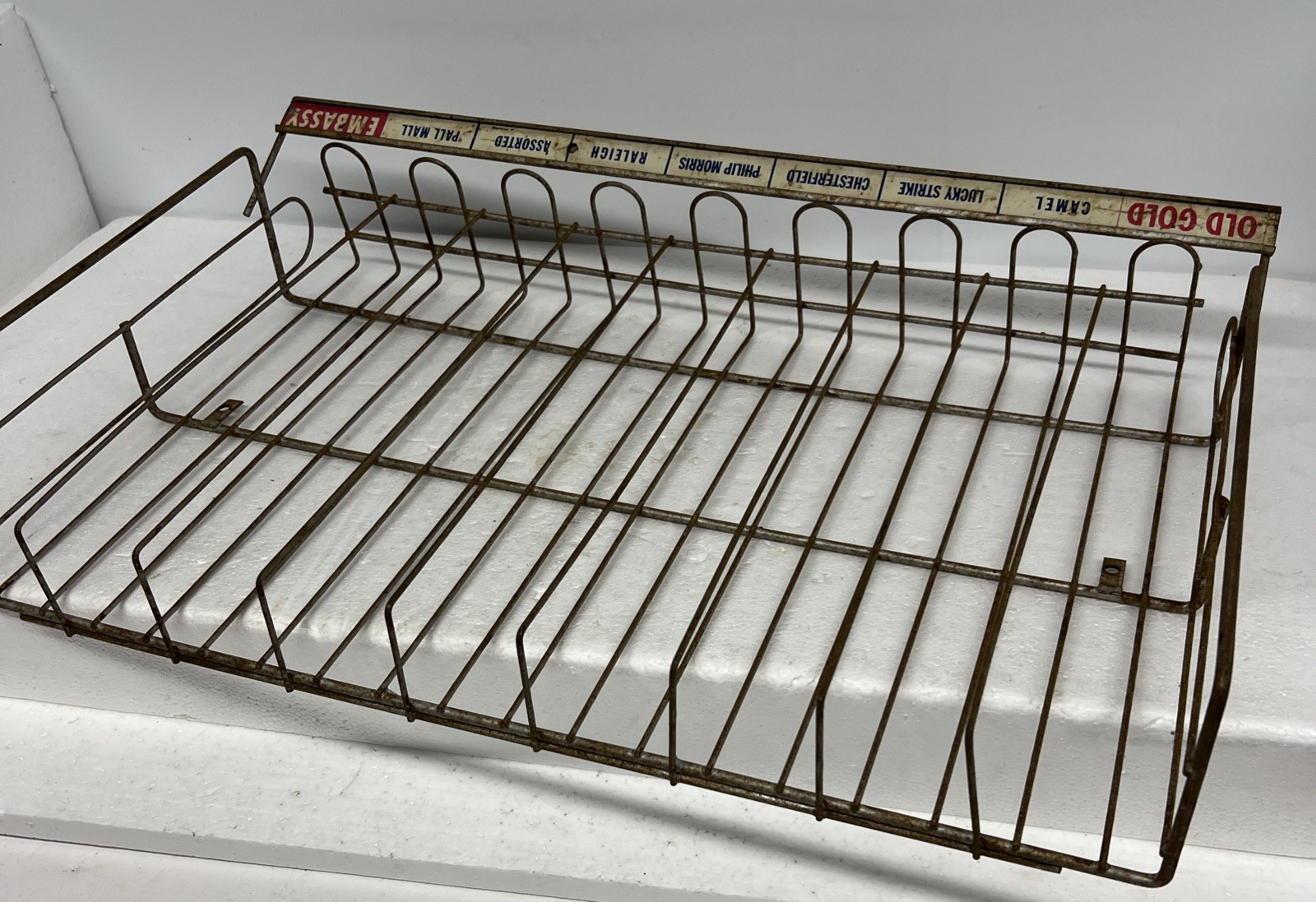 Metal Wire Rack Cigarette Advertising Display Vintage Country General Store 40s