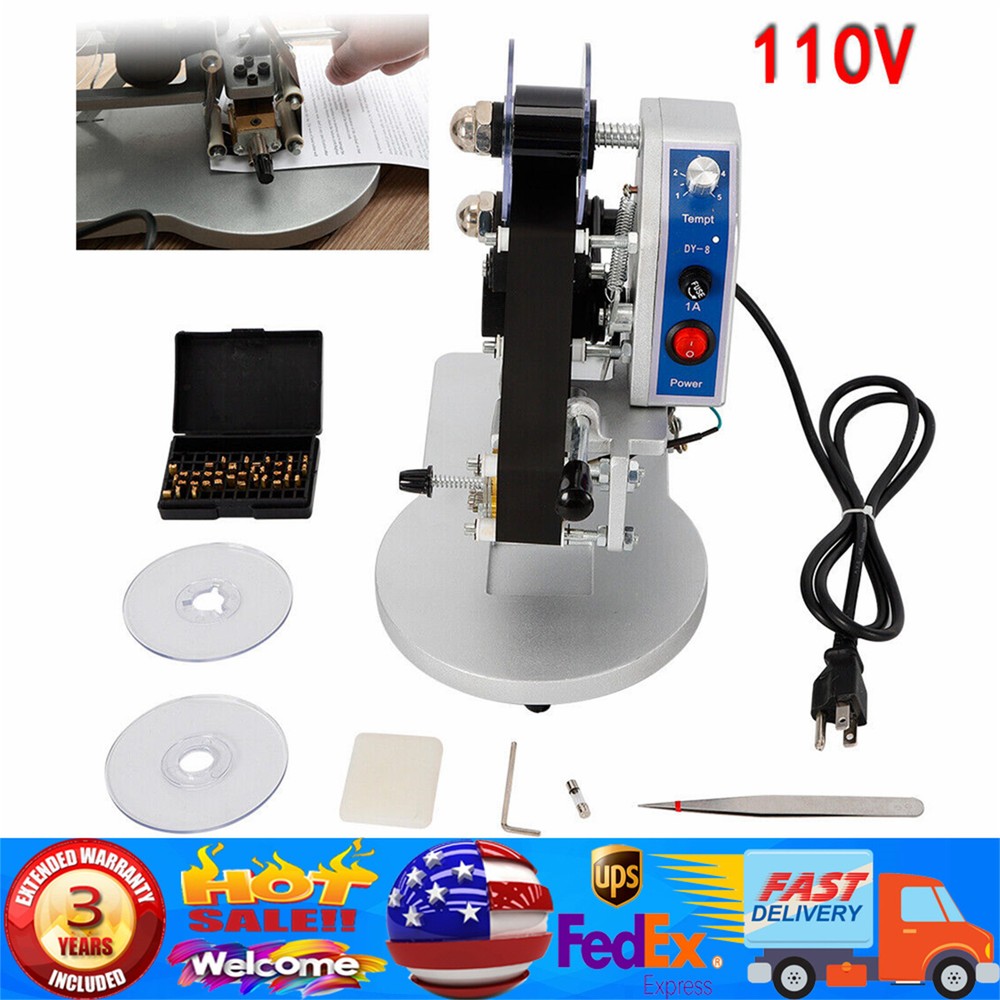 DY - 8 Hot Stamp Printer Manual Ribbon Coding Hot Foil Stamping Date Code Tool