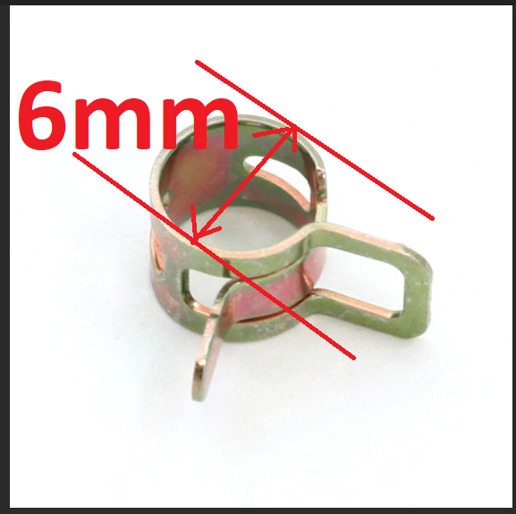 50pcs 1/4" 6mm (ID) Spring clip Fuel Oil Line Silicone Vacuum Hose Clamp