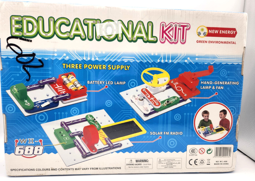 Arshiner Educational Kit WII-688, 3 Electronic Projects W/ Multiple Controls 8+