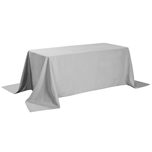 Rectangle Tablecloth 90x132 inch Washable 90" x 132" (Rectangular) Silver