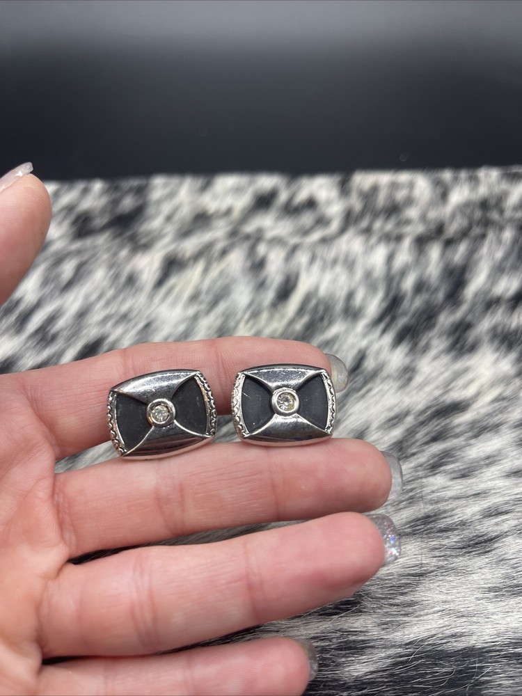 Stunning Silvertone Vintage Cuff Links #Q48