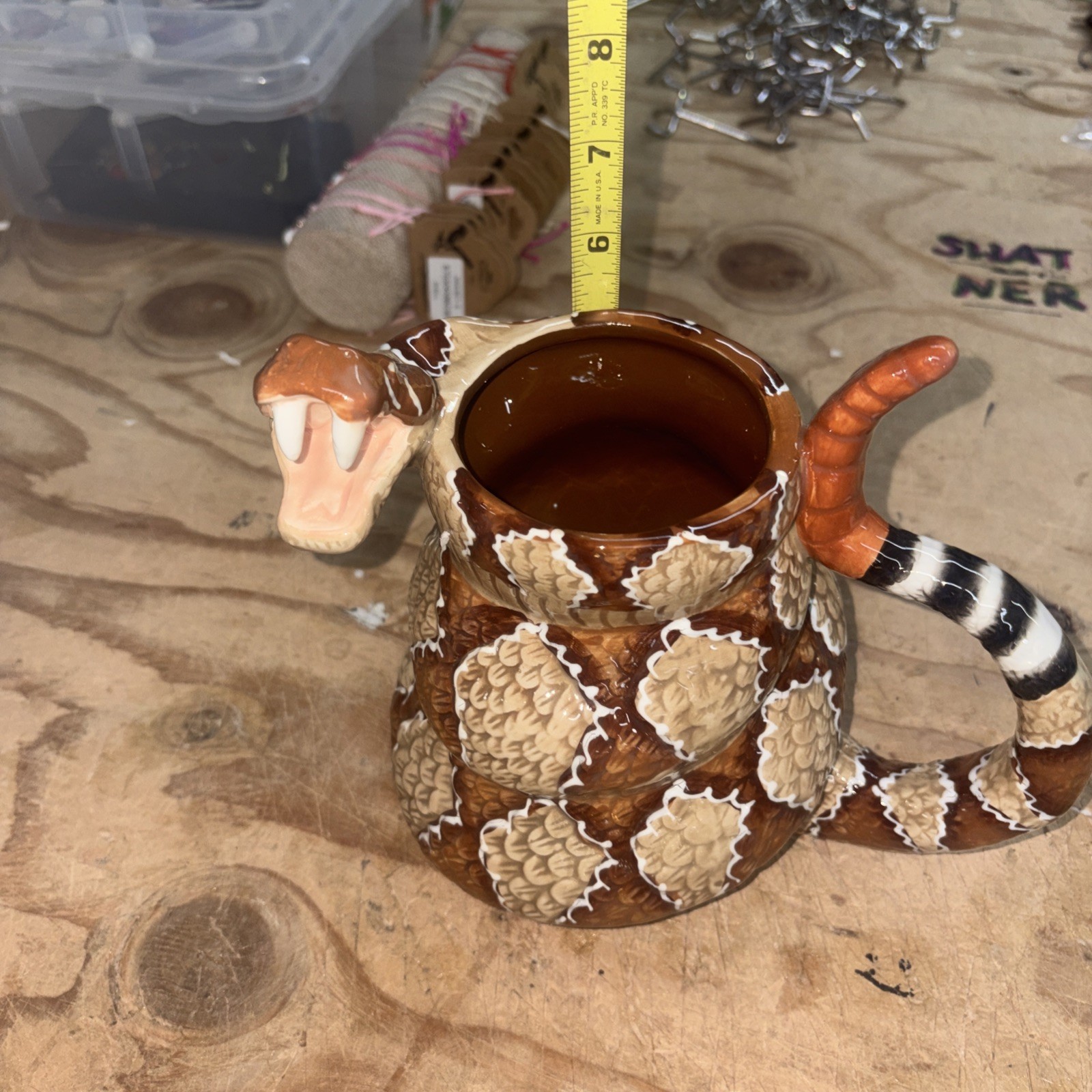 American Legacy Coiled Diamondback Rattlesnake Mug Craig Ferguson Edition