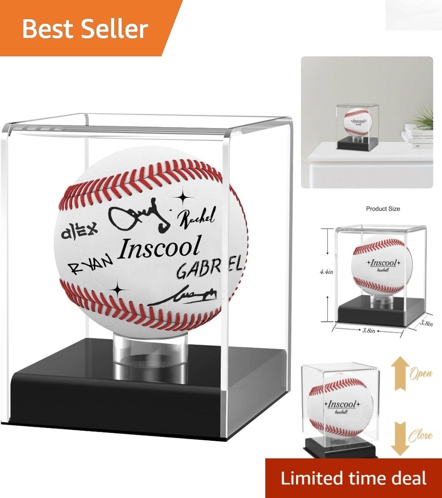 UV Protected Acrylic Baseball Display Case - 360-Degree Visibility, Rounded Base
