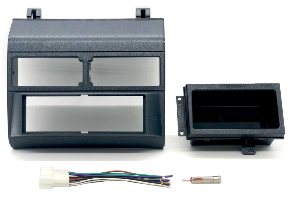 Blue Single Din Dash Kit Wiring Harness Install Kit Fits 88-94 Chevy GMC Trucks