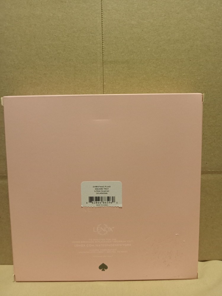 Kate Spade Christmas Plaid Square Tray.