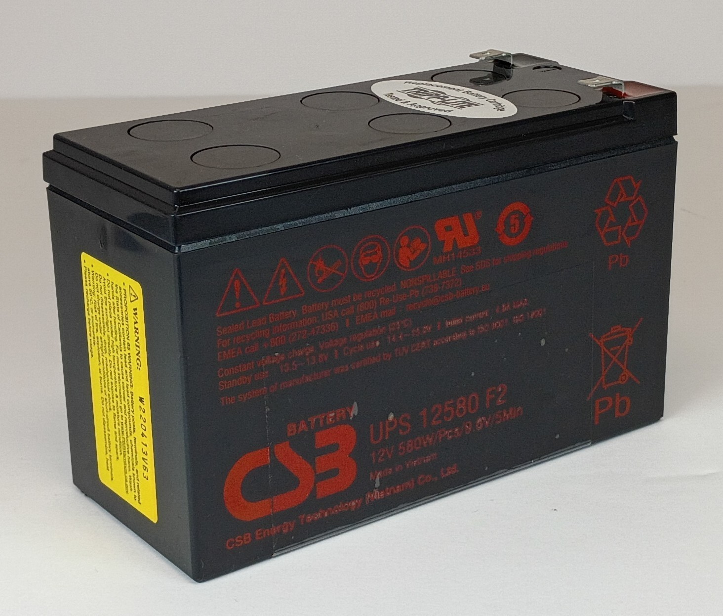 TRIPP LITE RBC51 Replacement Battery Cartridge UPS 12580 F2 12V-580W/Pcs/8.0V/5M