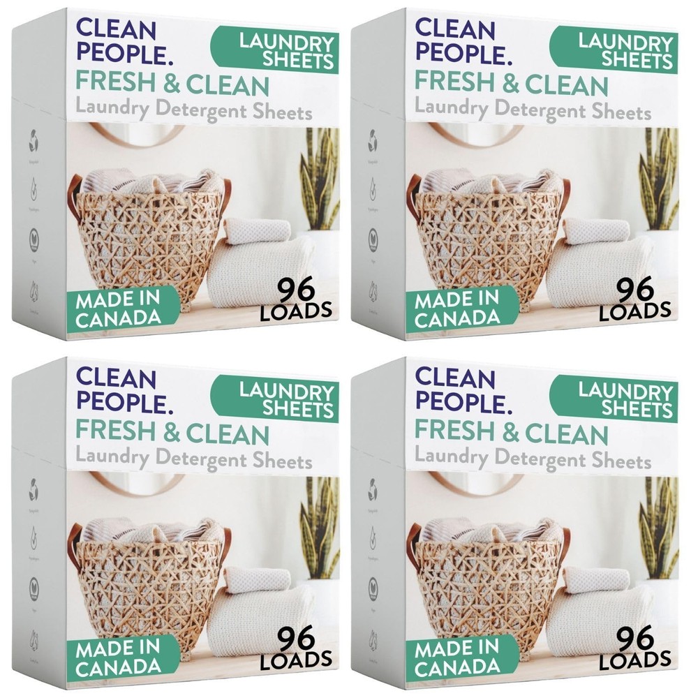 Clean People Laundry Detergent Sheets- Recyclable Packaging, 384 Count