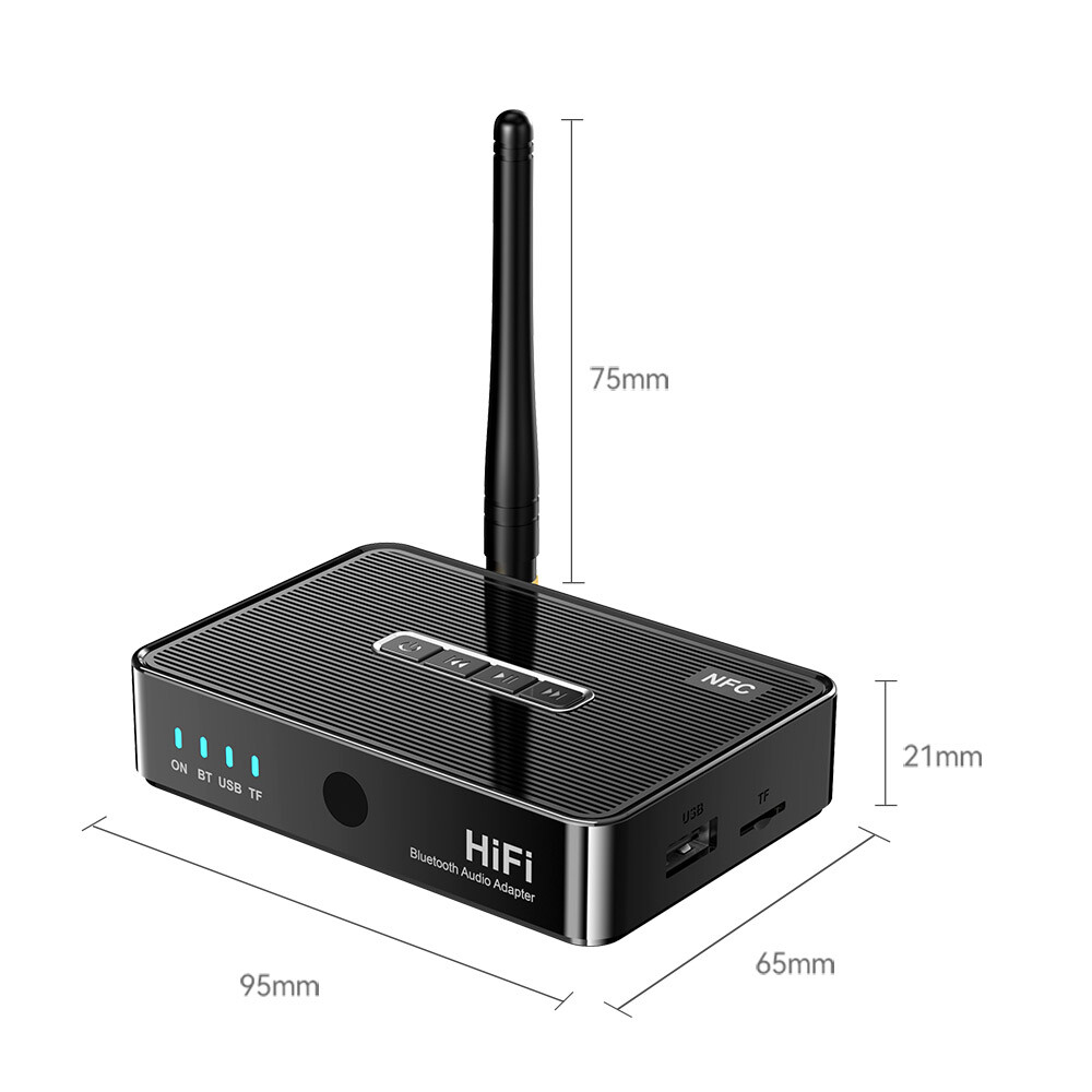 NFC Bluetooth Audio Adapter Receiver Wired Speaker/Amplifier/Microphone/RCA/AUX