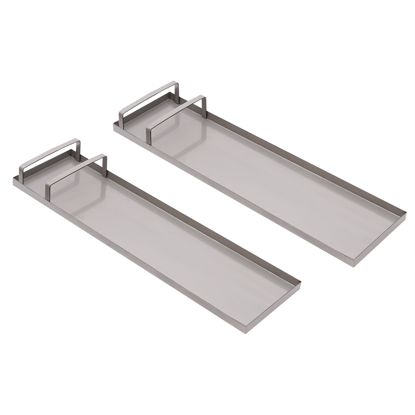 28"x8" Stainless Steel Concrete Slider Knee Boards Pair Sliding Boards with Pads