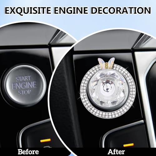 Push to Start Button Cover - Resin Diamond Shaped Starter Cover & Diamond-Shape
