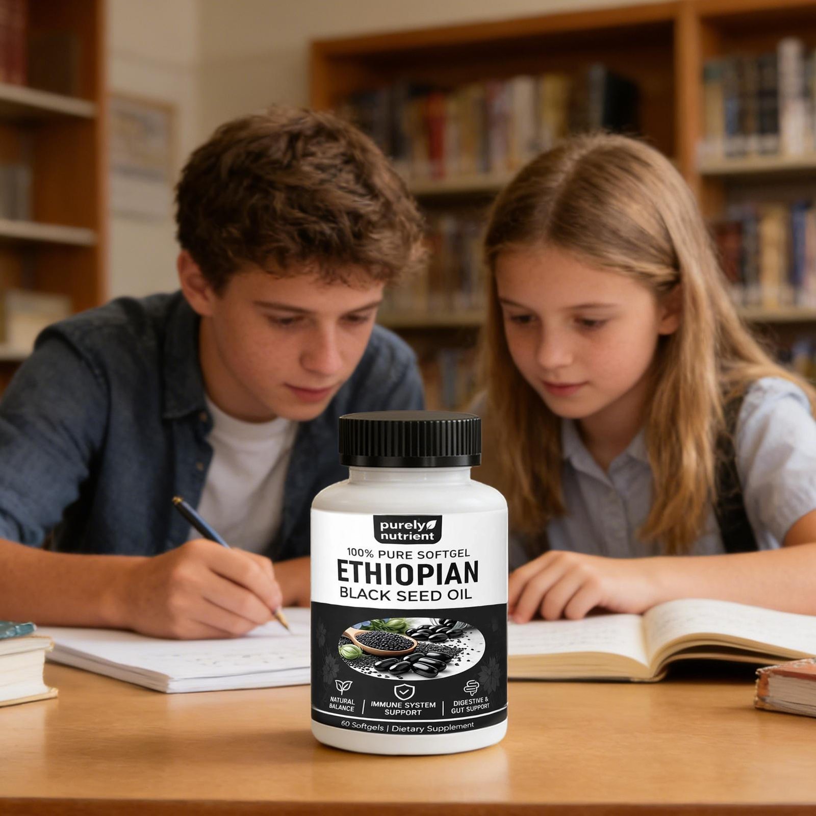 Ethiopian Black Seed Oil Softgels |4.64% Thymoquinone |Gluten-Free, 60 capsules