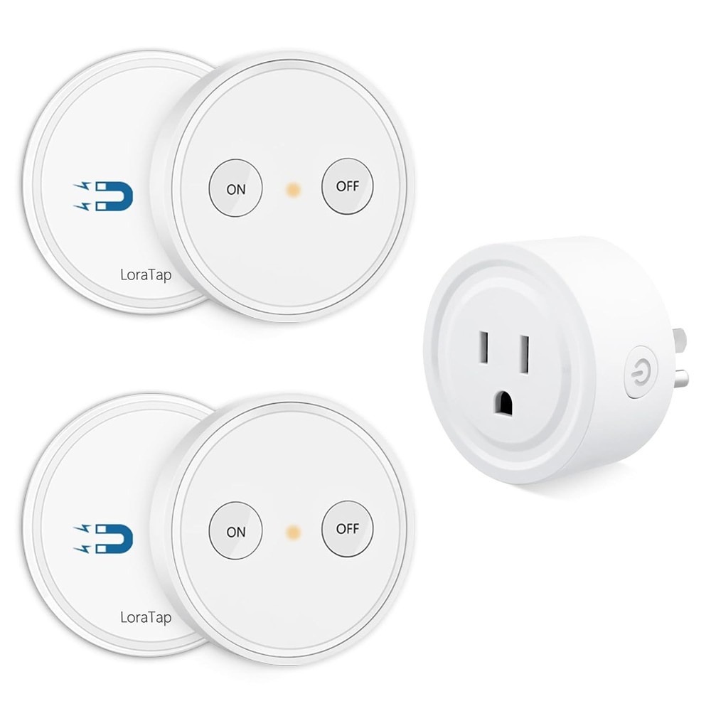 2 Pack Mini Remote Control Outlet Plug Adapter with 656ft Range, 10A