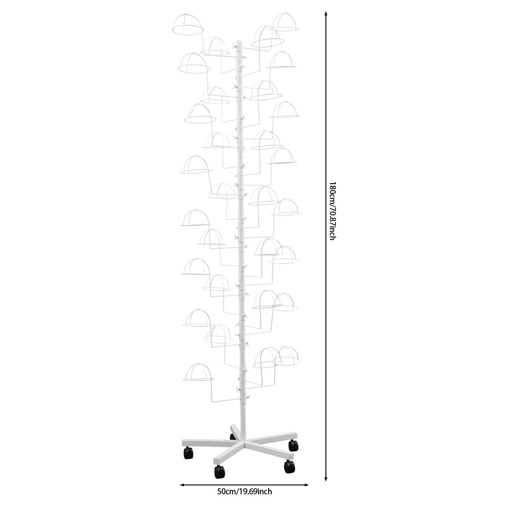 Mobile Hat Rack With 30 Hooks, Durable Freestanding Display Stand