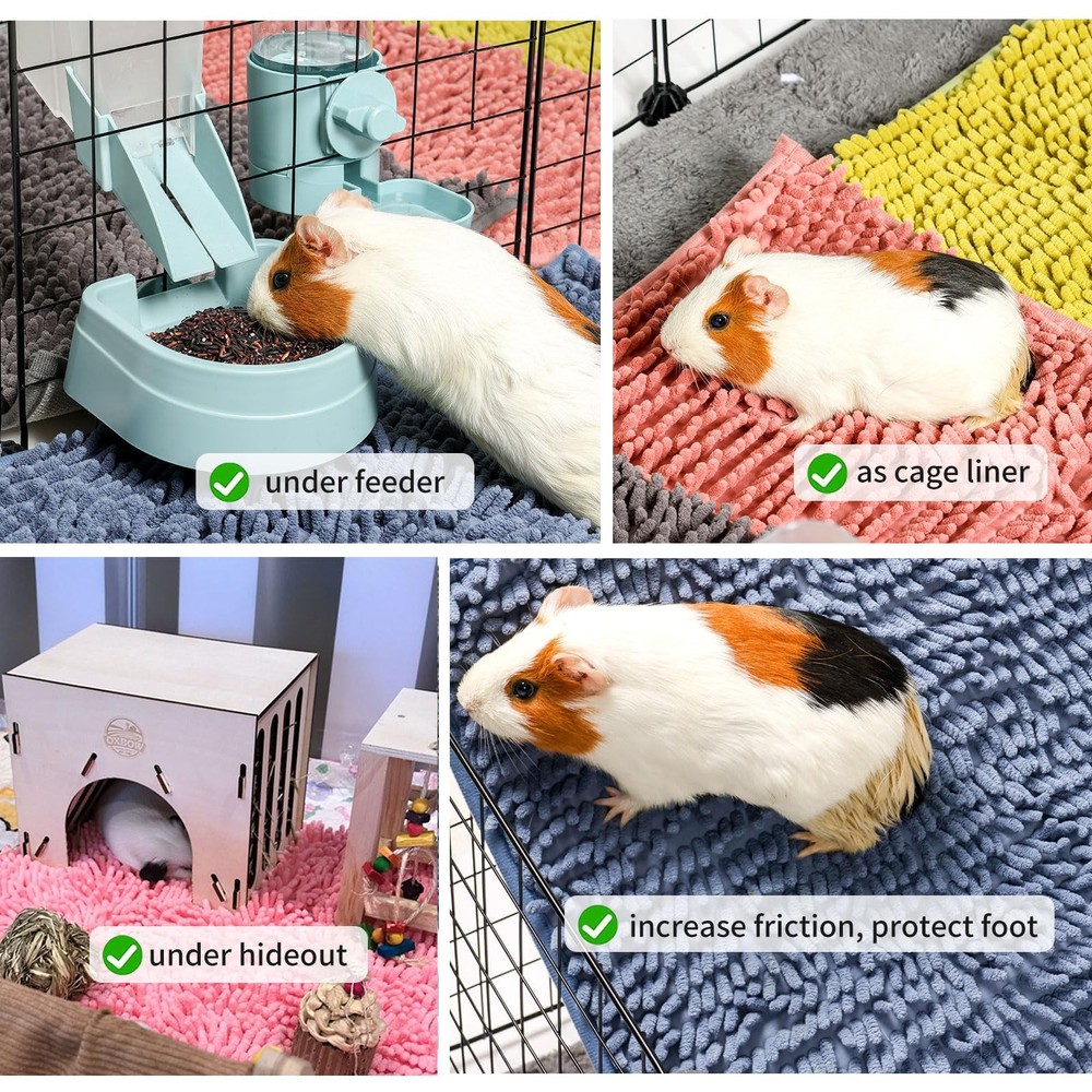 4 Pack Rabbit Washable Pee Pads Reusable Guinea Pig Chenille Bed Training Pad...