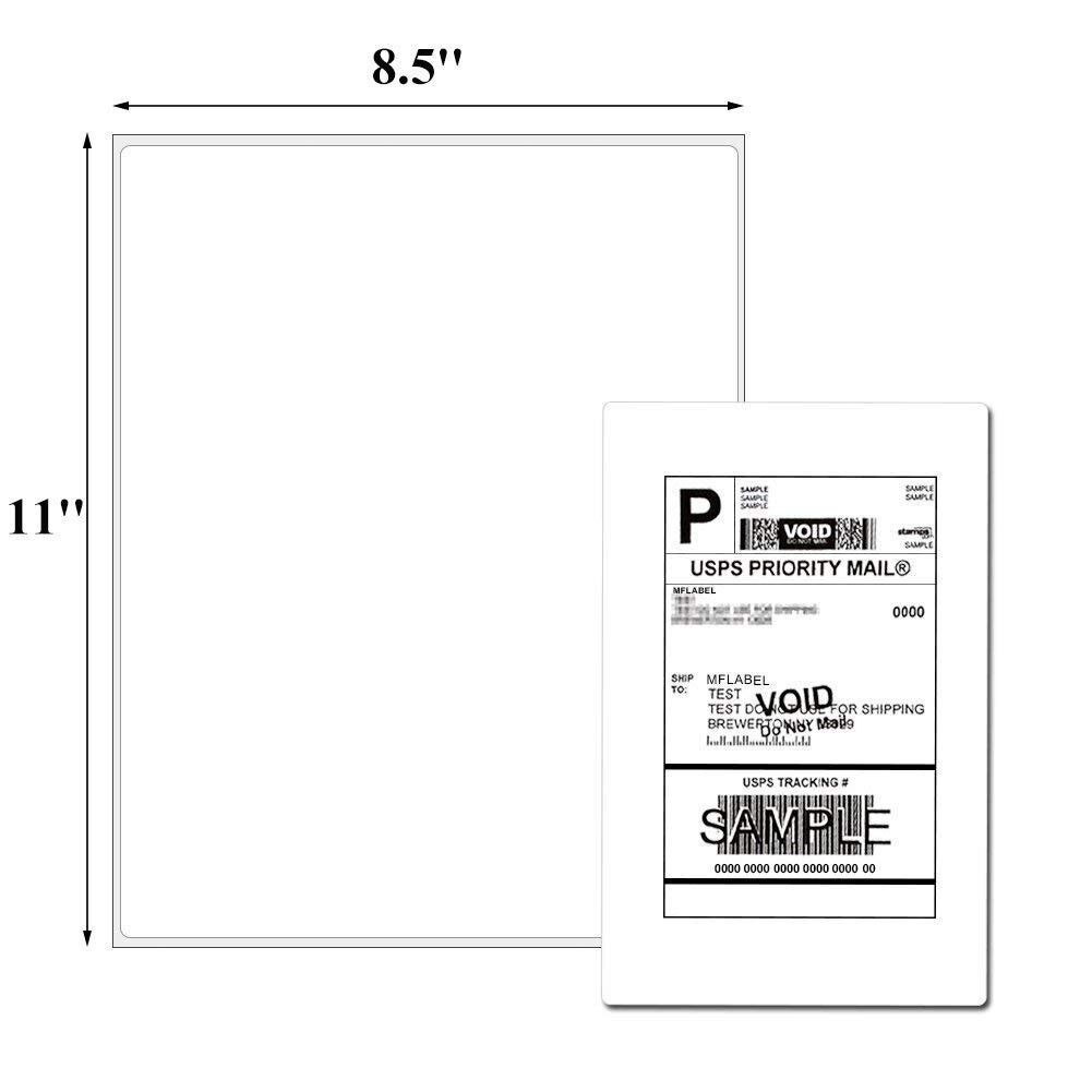 Full Sheet Sticker Paper for Laser & Ink Jet Printers 8.5" x 11" Shipping Labels