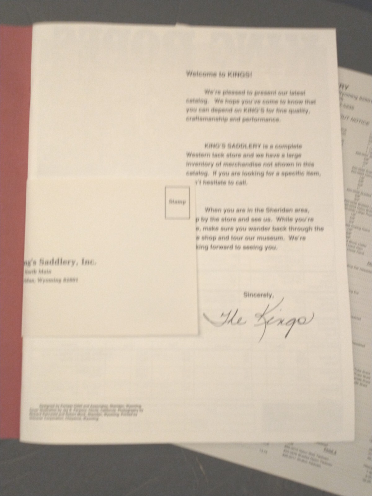 Vintage King Ropes Saddle Catalog King's Saddlery Catalog Sheridan Wyoming Rare