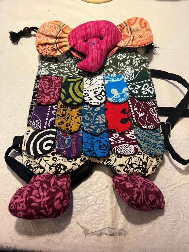 Child Animal Elephant Multicolor Backpack