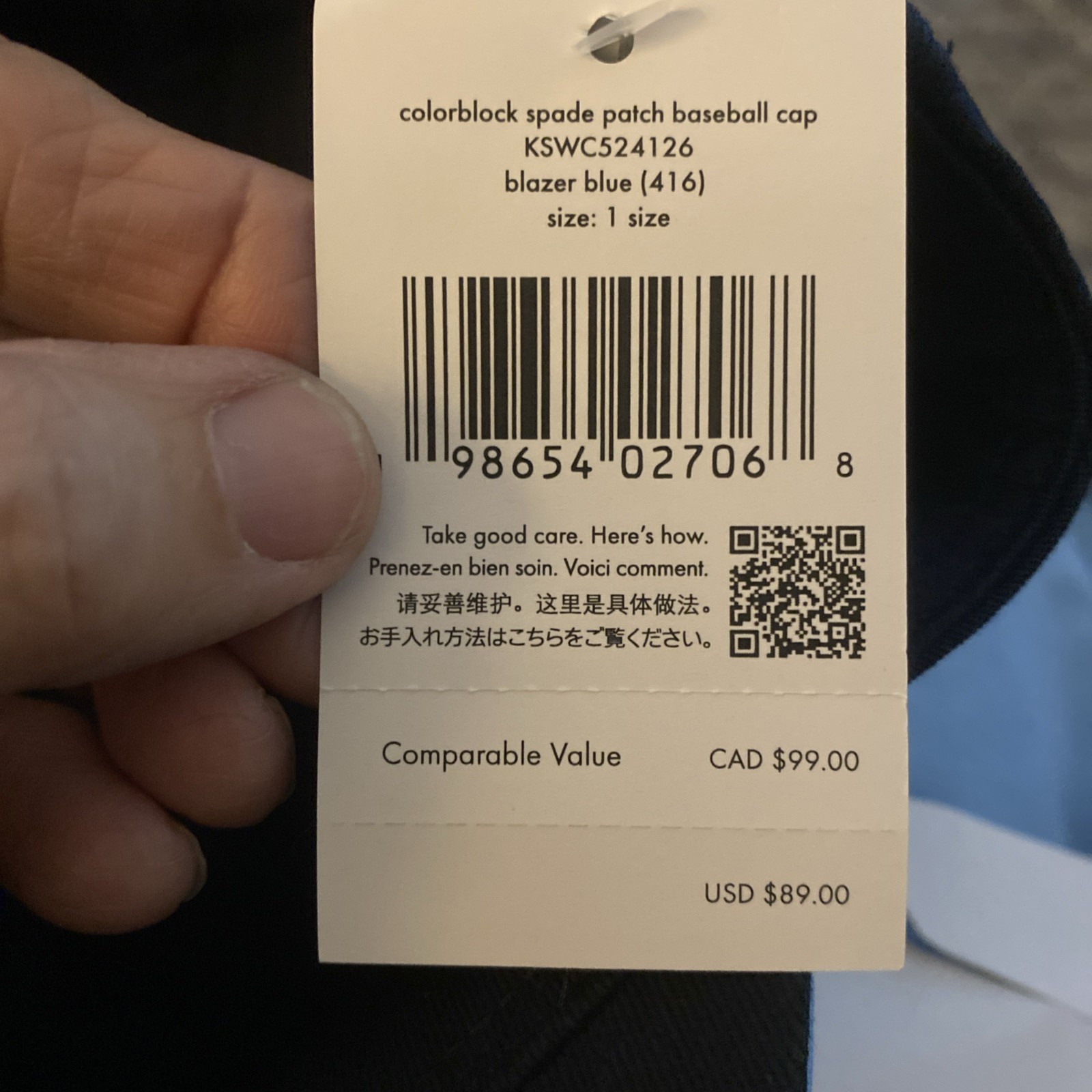 Kate Spade Colorblock Spade Patch Baseball Cap