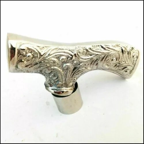 Solid silver Finished Derby brass handle For Walking Stick Canes Handmade Design