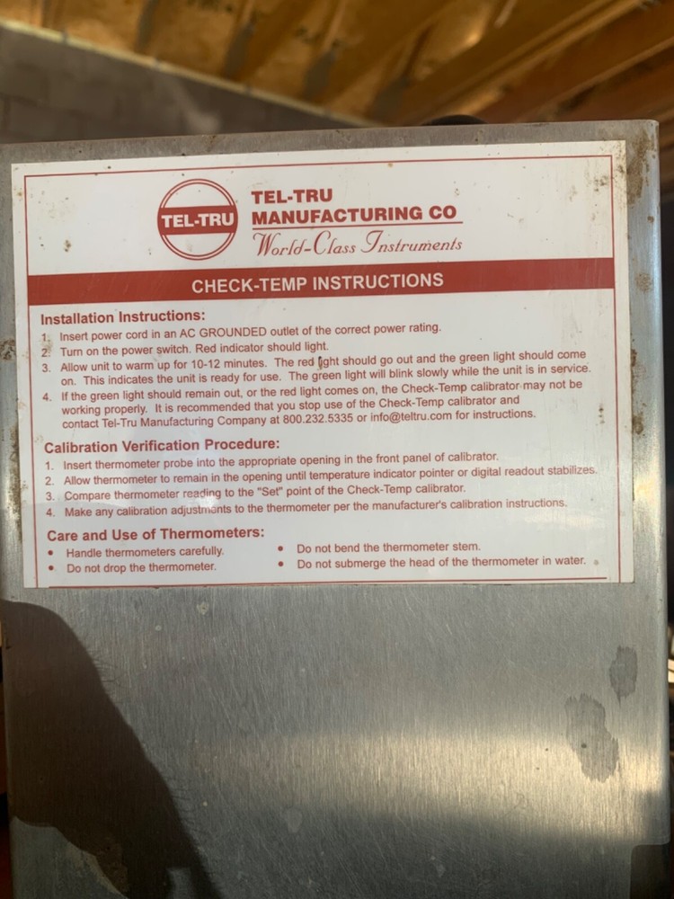 Tel-Tru® type Check-Set thermometer calibrator used TESTED