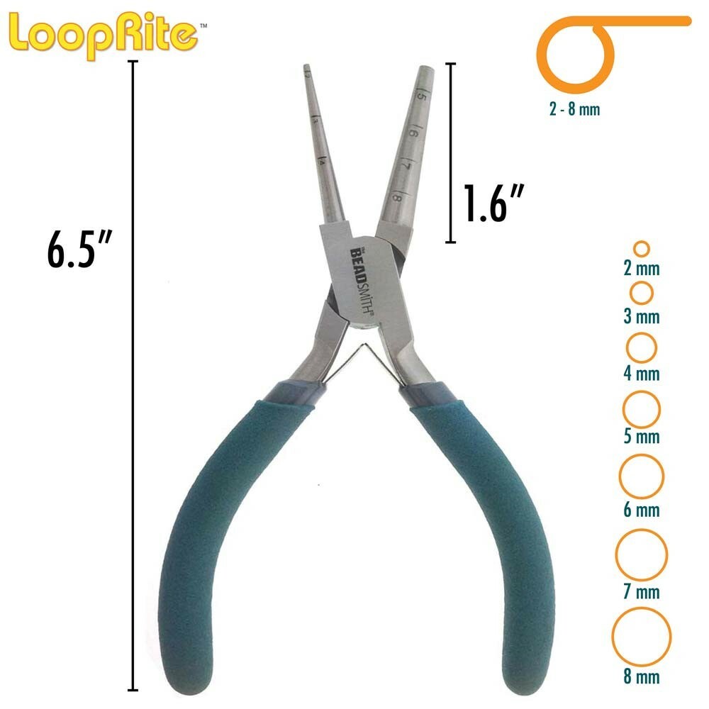 1 Pair BeadSmith LOOPRITE Pliers to Create 2mm-8mm Round Loops & Wraps