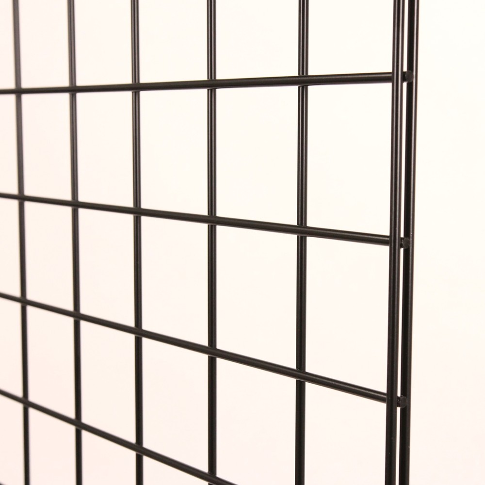 SSWBasics 2' x 6' Grid Wall Standing Fixture - Black - Durable Display Rack for