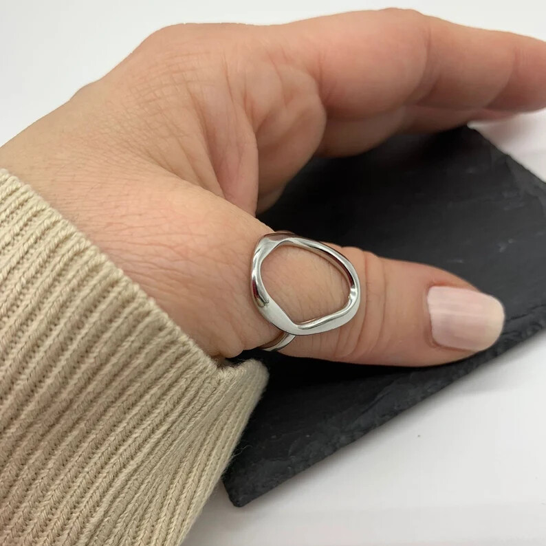 Circle Ring 925 Sterling Silver Band &Statement Ring Handmade Ring All Size
